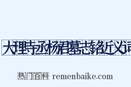 大理寺丞杨君墓志铭近义词是什么意思的图片